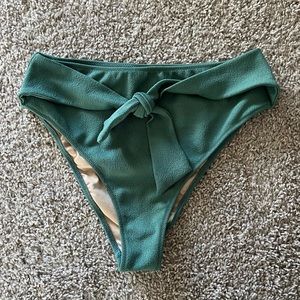 Green Front Tie Bikini Bottom